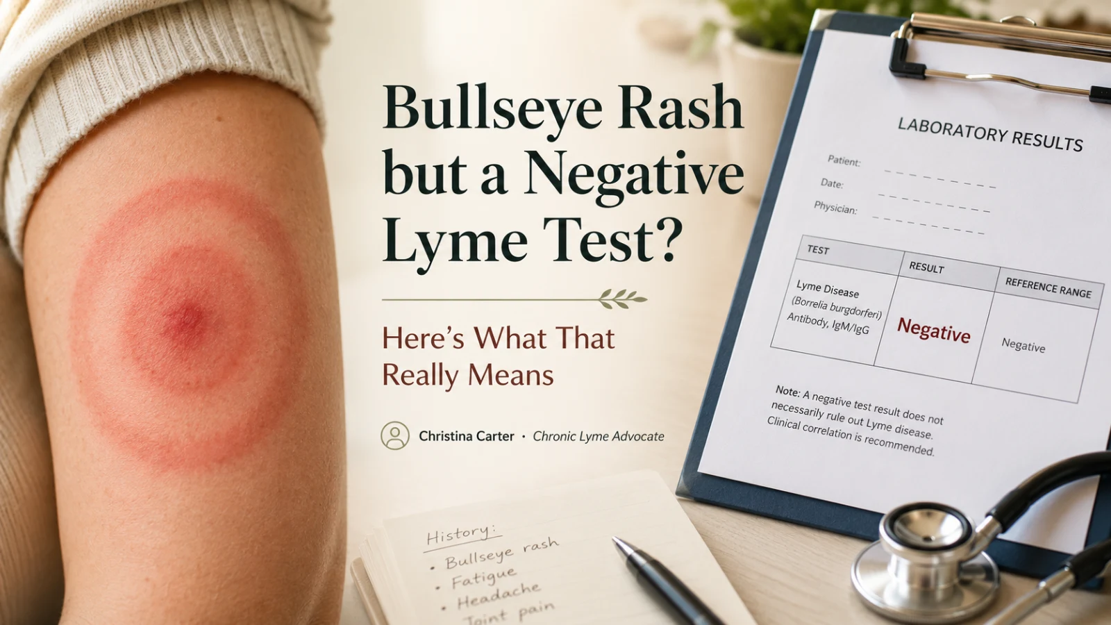 Bullseye rash but a negative Lyme test