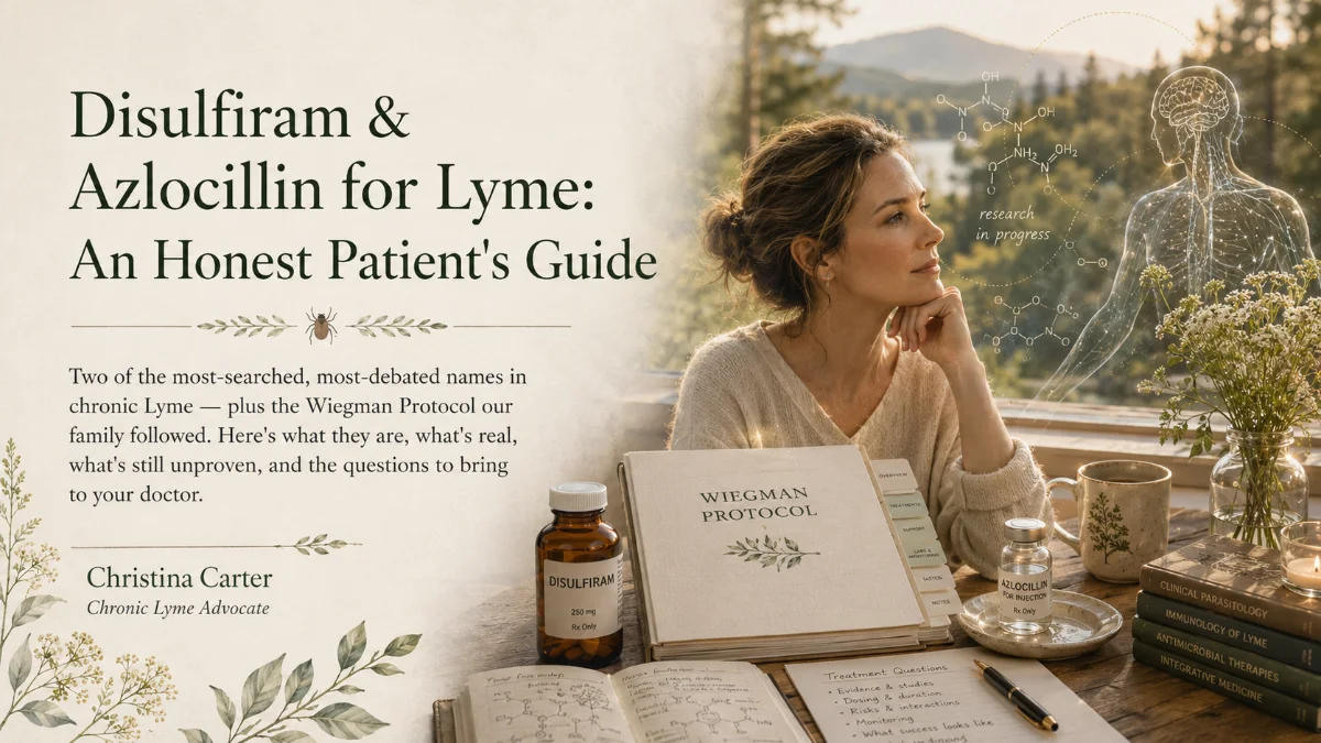 Disulfiram and azlocillin antibiotics for chronic Lyme